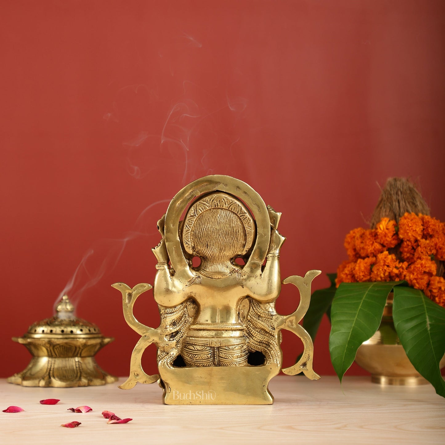 Sama Homes-11 5 inch brass ganesha idol exquisite hindu deity statue
