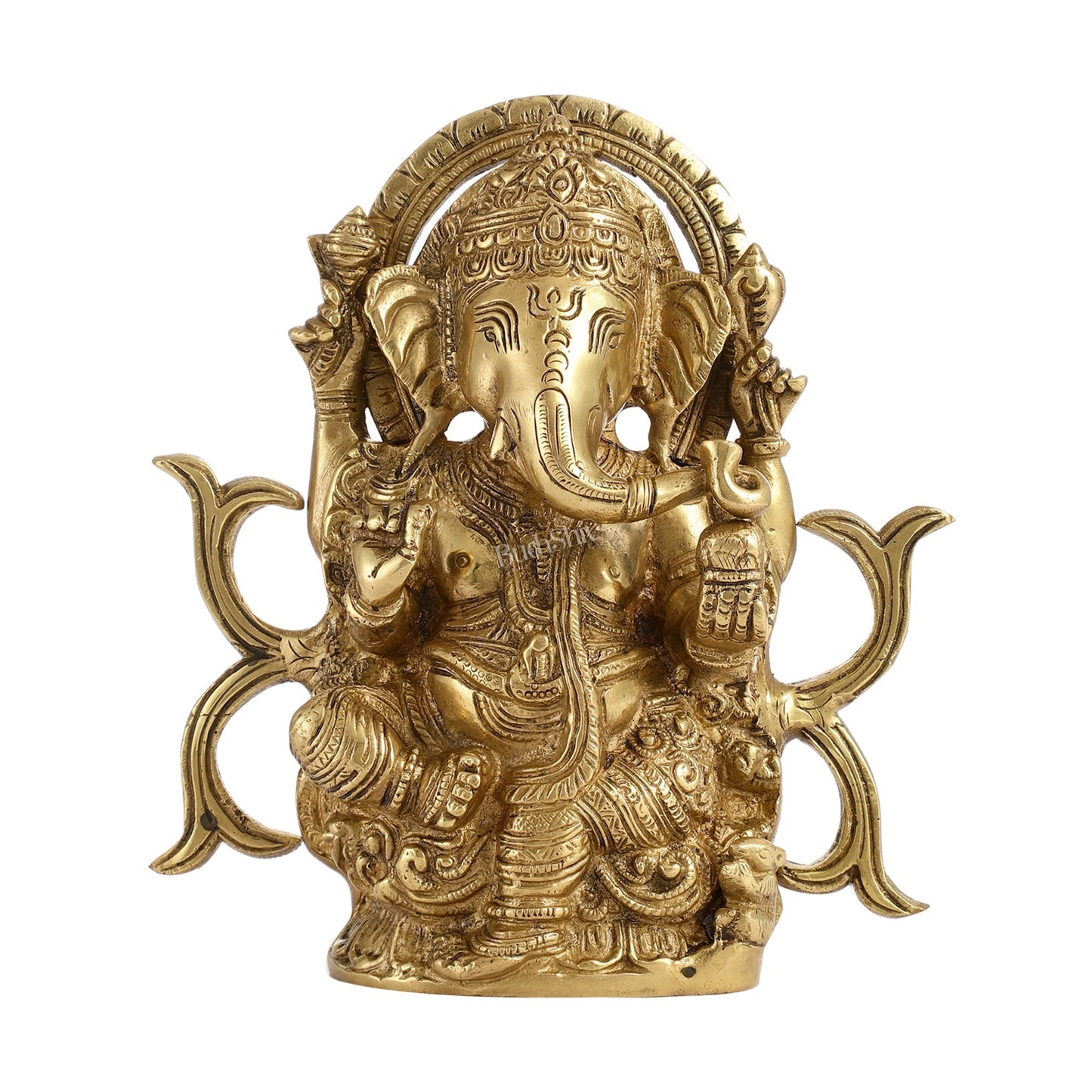 Sama Homes-11 5 inch brass ganesha idol exquisite hindu deity statue