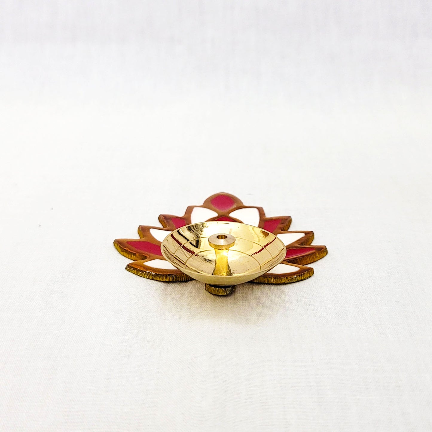 Brass Red Colour Diya