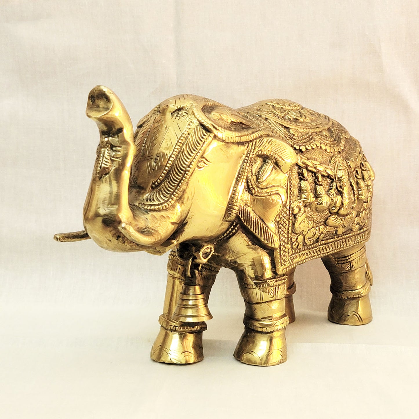 Brass Hathi with Antique Design