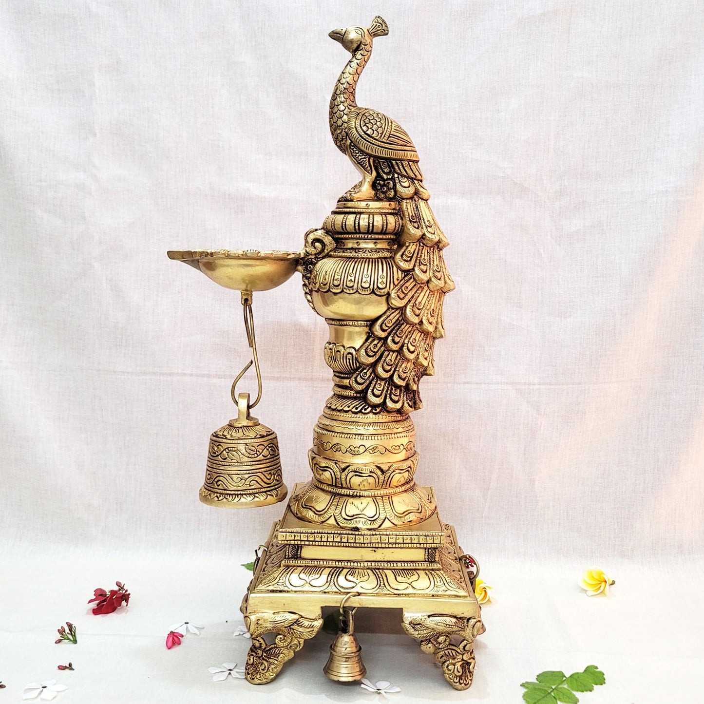 Brass Peacock Diya