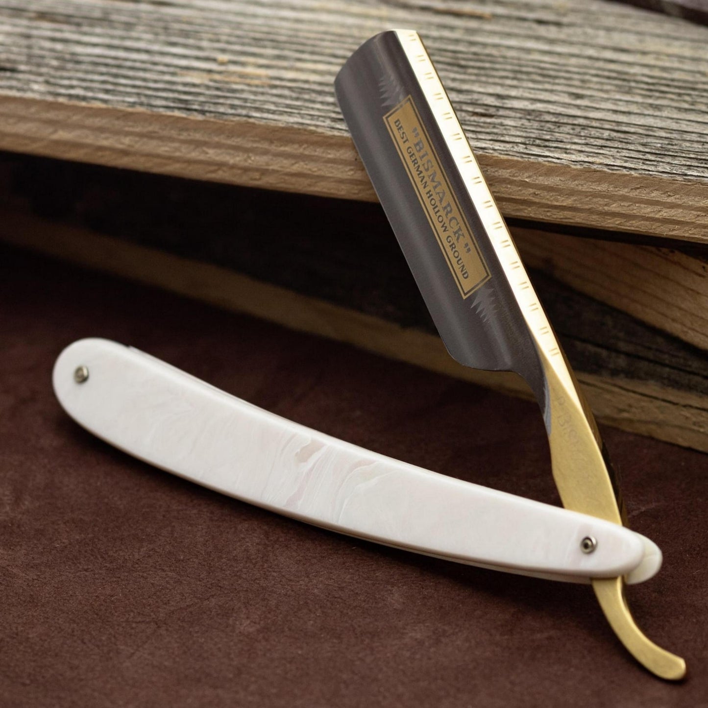 Dovo Straight Razor, "Bismarck" 6/8", Carbon Steel, Full Hollow Grind, Acrylic Pearl Handle