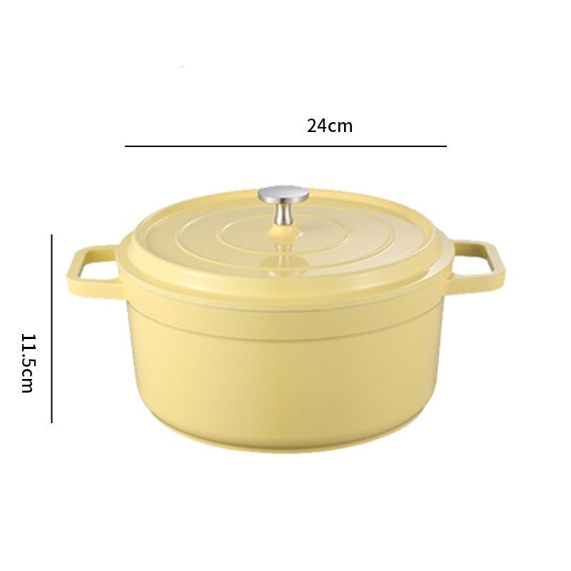 Ceramic Stew Pot with Lid – Aluminum Alloy, Heat-Resistant, 20cm/24cm – Ideal for Soups & Gifting