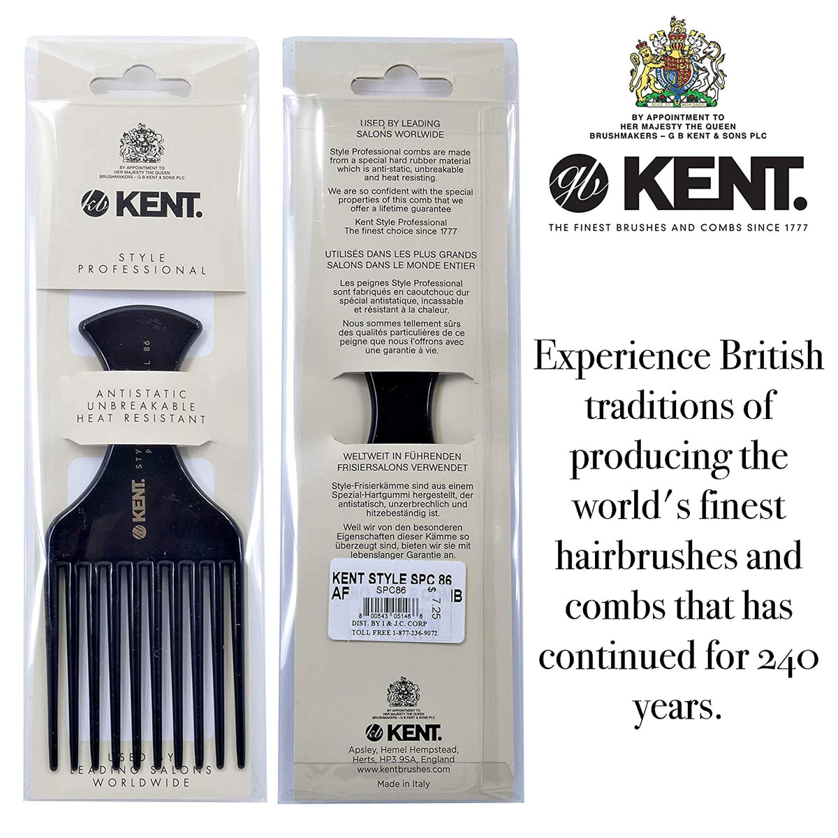 Kent 10 PRONGED AFRO COMB
