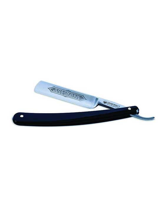 Dovo Straight Razor, "Solingen Best Quality" 6/8" Carbon Steel, Full Hollow Grind, Acrylic Black Handle