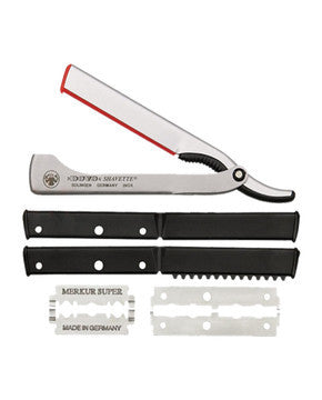 Dovo Shavette, Silver Aluminum with Stainless Steel Handle