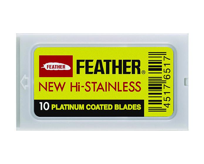 Feather Hi Stainless Double Edge Blades-Yellow Pack - 200 blades (20 packs each with 10 blades)