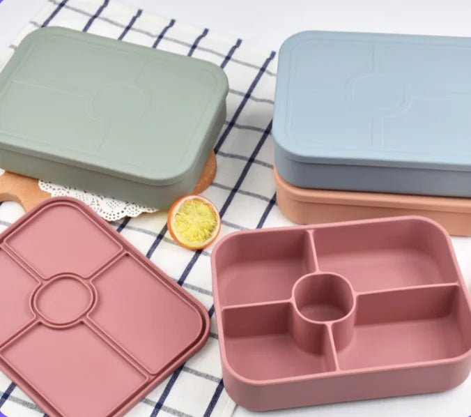 1100ml BPA Free Microwavable Silicone Food Container Storage Heat-resistant Bento Lunch Box Colorful for Adult