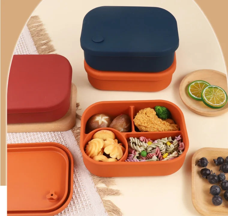 BPA Free Microwave Safe Silicone Food Container Heat-resistant Bento Lunch Box Container