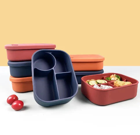 BPA Free Microwave Safe Silicone Food Container Heat-resistant Bento Lunch Box Container