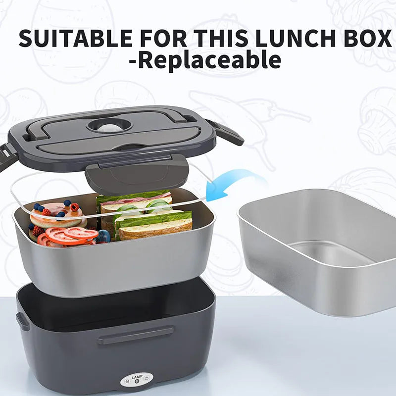 Portable Electric Lunch Box | 1.3–1.5L Stainless Steel Food Heater, Leakproof Design for Canada & Cold Climates