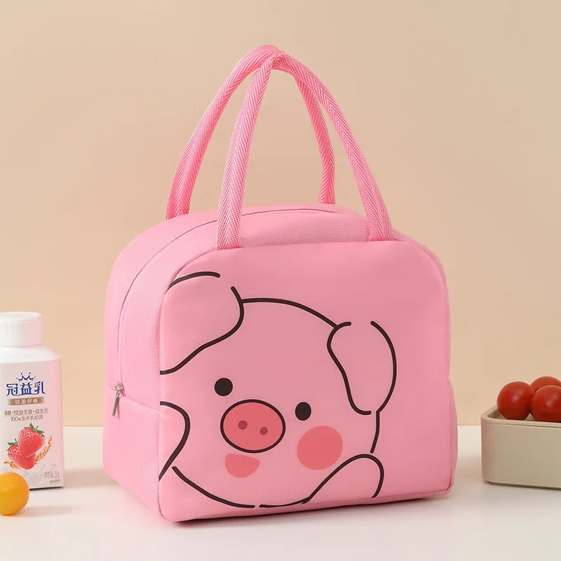 Cute Cartoon Waterproof Large Capacity Lunch Bag Lunch Box Storage Bag Unisex