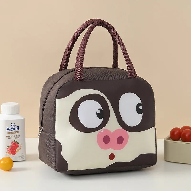 Cute Cartoon Waterproof Large Capacity Lunch Bag Lunch Box Storage Bag Unisex