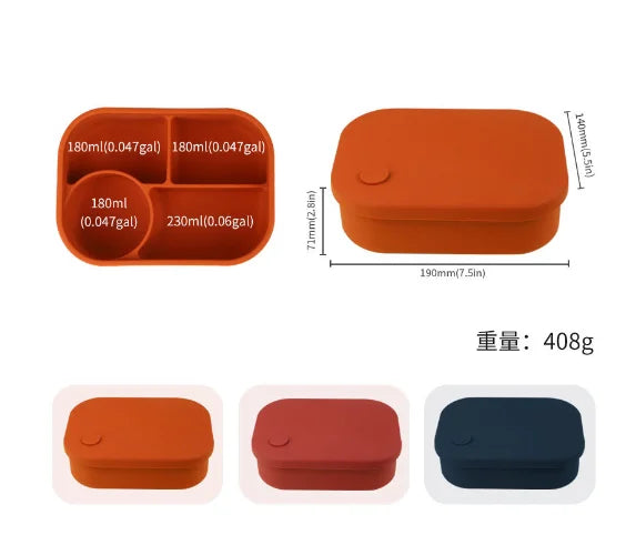 BPA Free Microwave Safe Silicone Food Container Heat-resistant Bento Lunch Box Container