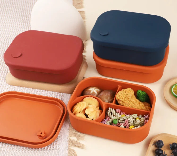 BPA Free Microwave Safe Silicone Food Container Heat-resistant Bento Lunch Box Container