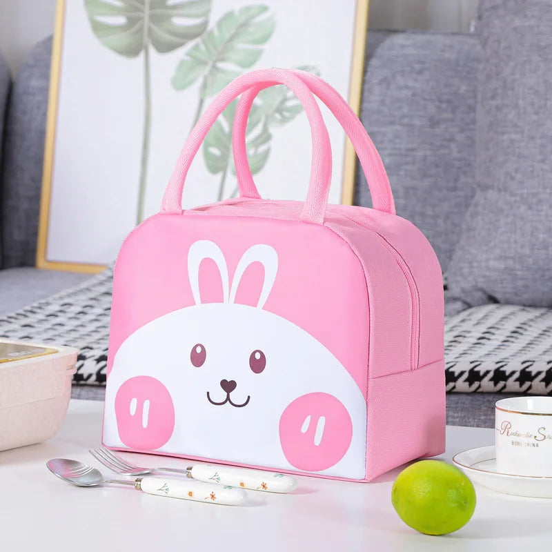 Cute Cartoon Waterproof Large Capacity Lunch Bag Lunch Box Storage Bag Unisex