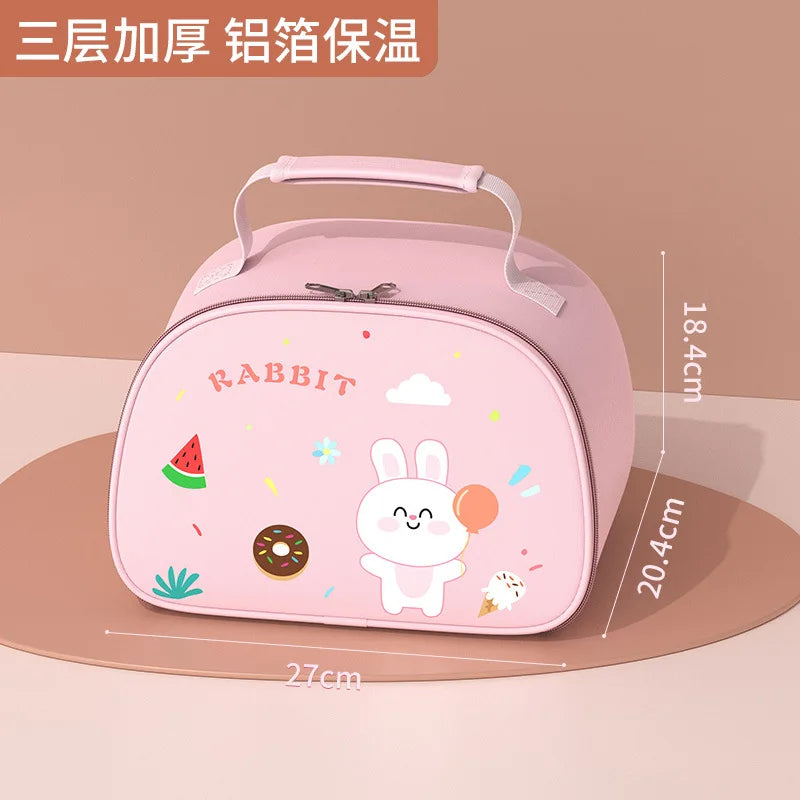 316 Stainless Steel Insulated Bento Lunch Box for Kids Cartoon Food Grade Portable Thermal Compartments Cute Children's Lunch