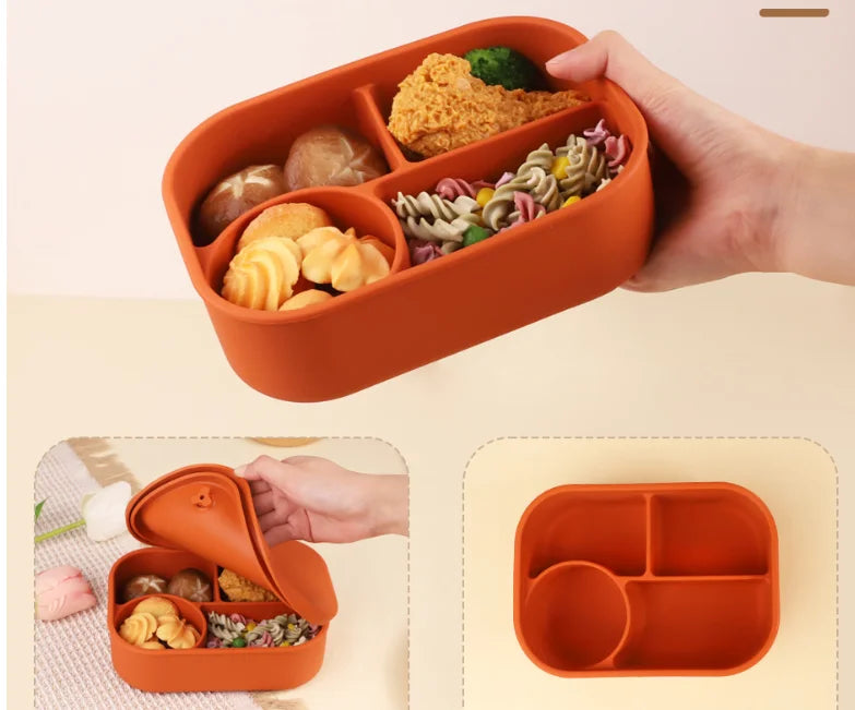 BPA Free Microwave Safe Silicone Food Container Heat-resistant Bento Lunch Box Container