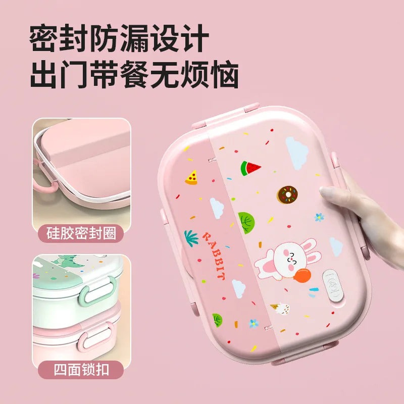316 Stainless Steel Insulated Bento Lunch Box for Kids Cartoon Food Grade Portable Thermal Compartments Cute Children's Lunch