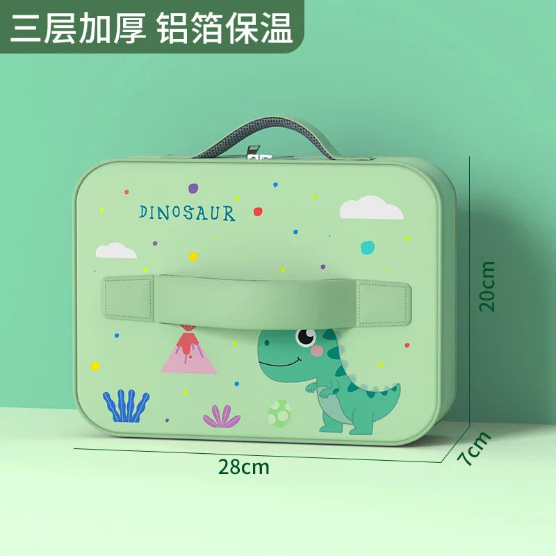 316 Stainless Steel Insulated Bento Lunch Box for Kids Cartoon Food Grade Portable Thermal Compartments Cute Children's Lunch