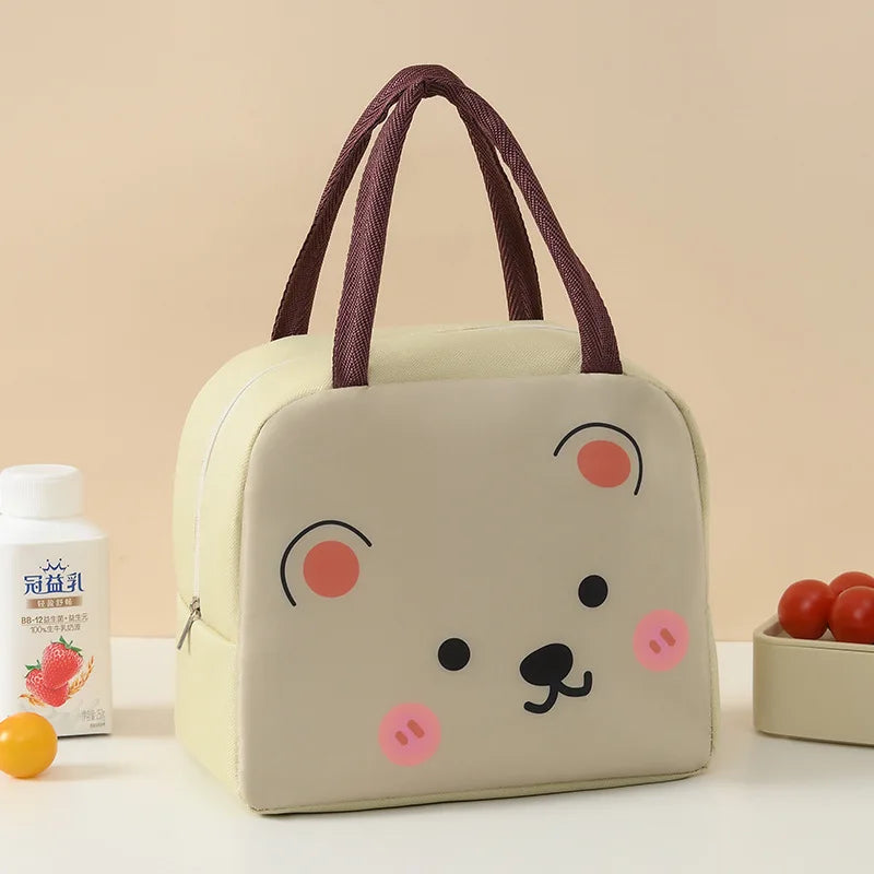 Cute Cartoon Waterproof Large Capacity Lunch Bag Lunch Box Storage Bag Unisex