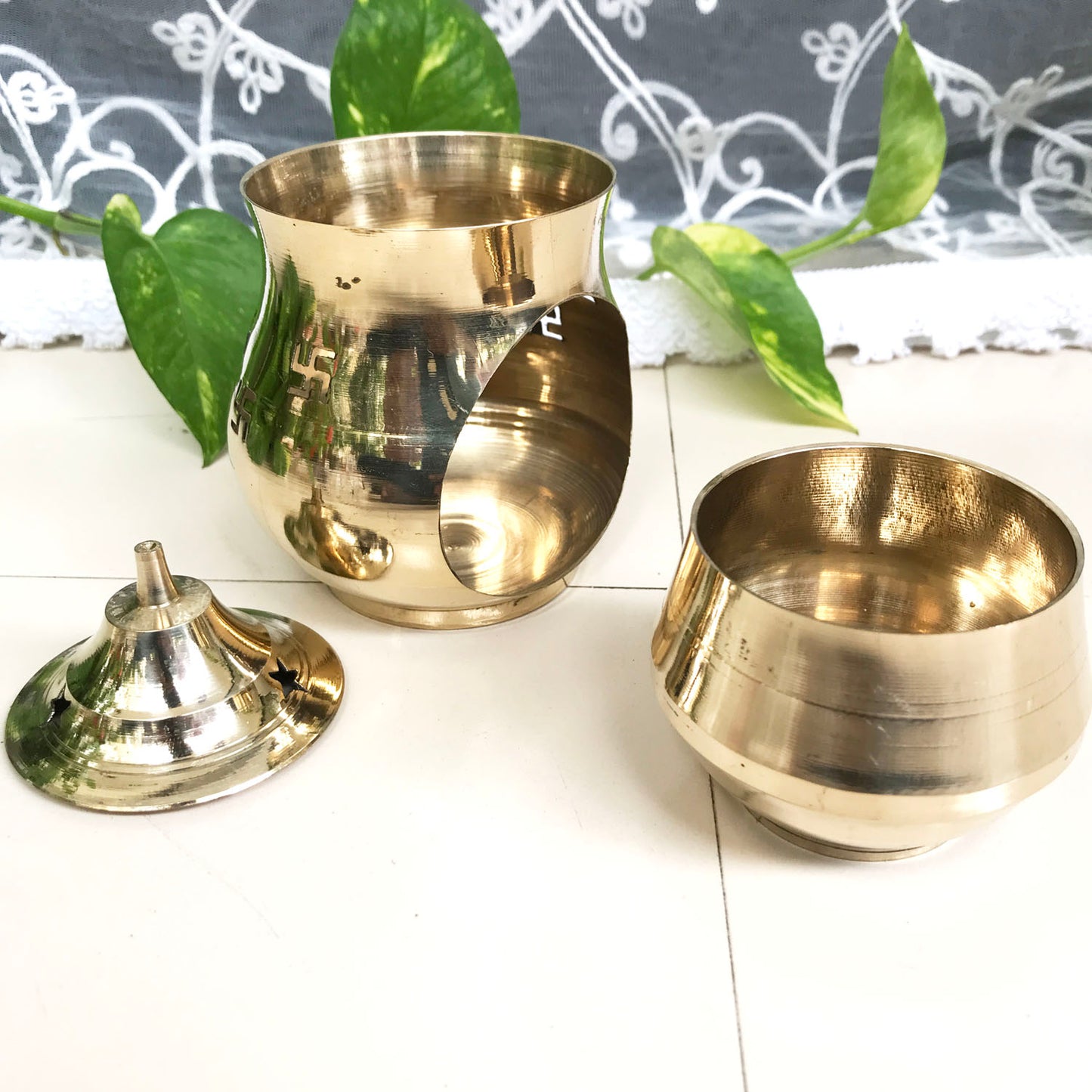 Brass Aroma Diya|Brass Aroma Incense Burner |Brass Diya for Vastu|Oil Burner|Kapoor Lamp|Magic Lamp