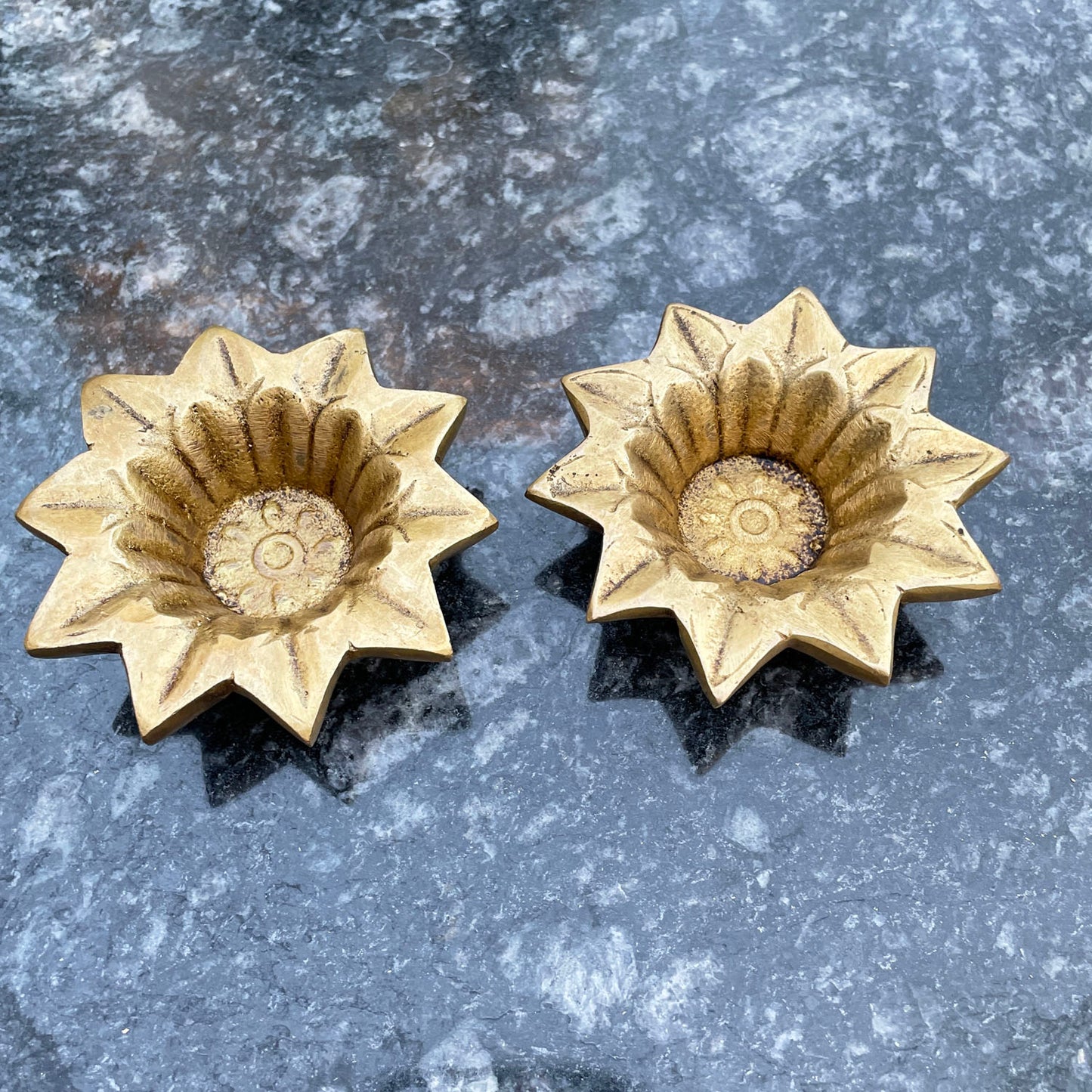 Brass Flower Diya For Pooja
