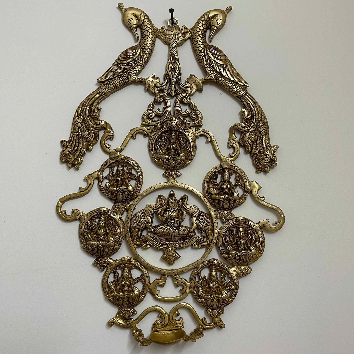 Brass Ashtalakshmi wall hanging with Diya 18 Inches