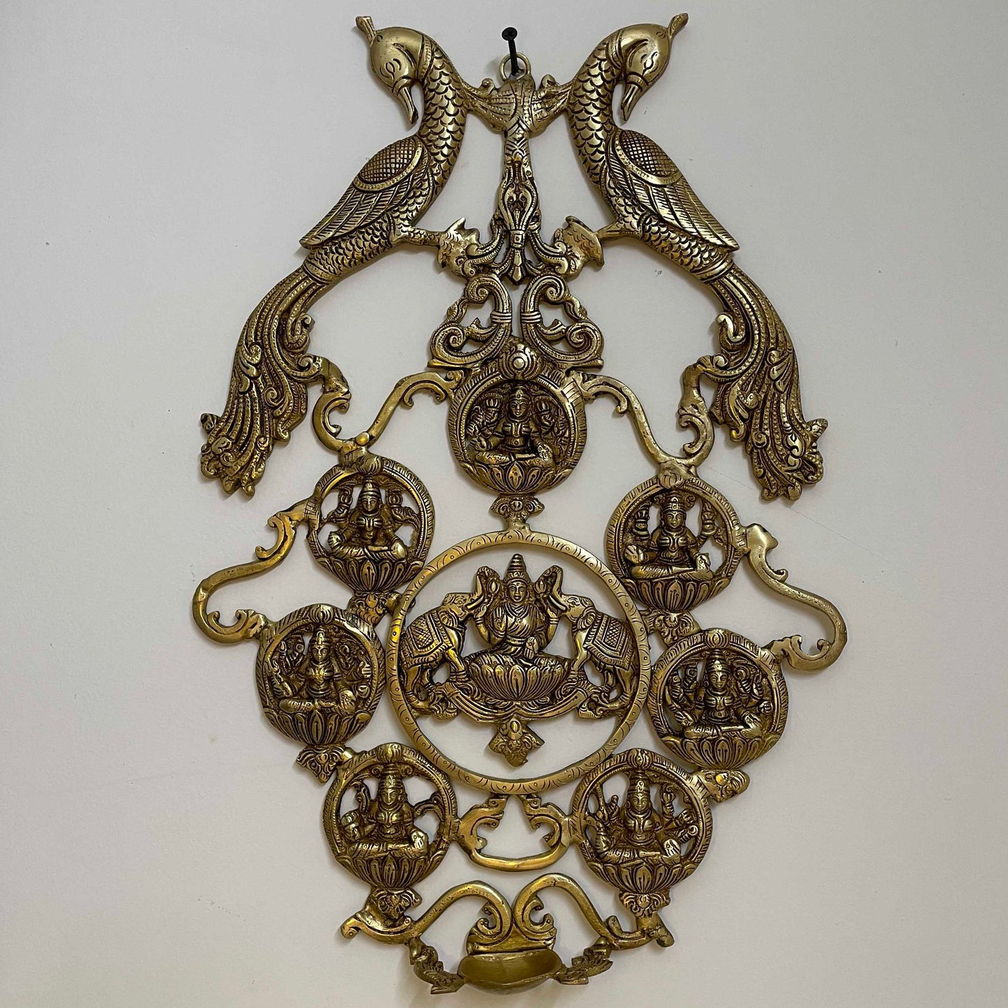 Brass Ashtalakshmi wall hanging with Diya 18 Inches