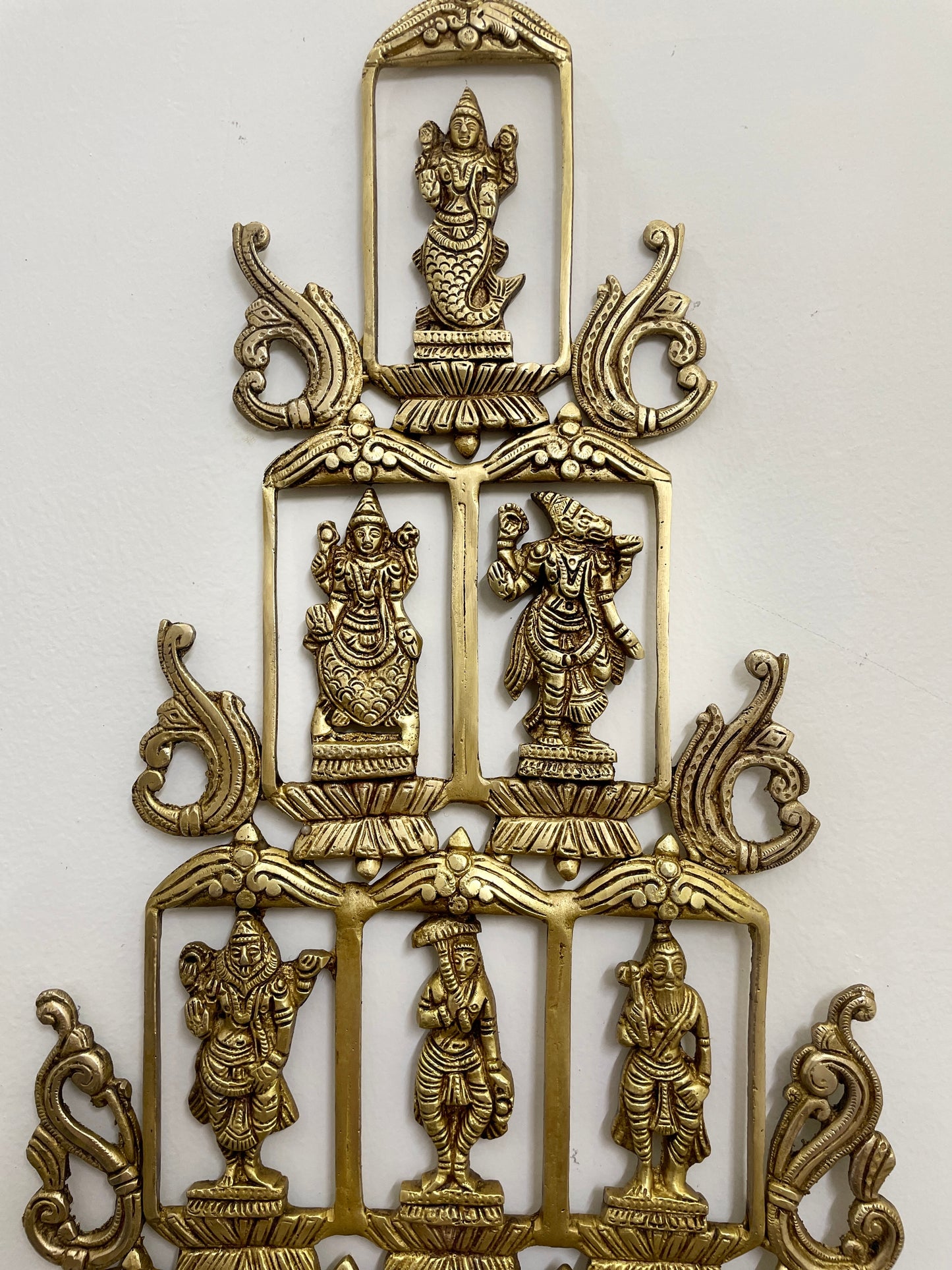 Beautiful Brass Lord Vishnu Dashavatar wall hanging 18 Inches