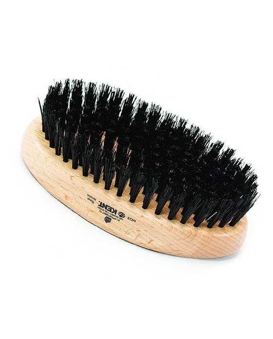 K-MG3NSM01 Kent Military Brush, Oval, Beechwood, Natural Shine Black Bristle Hairbrush