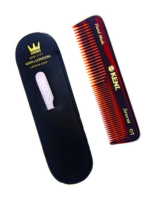 K-NU19 K-NU19 Kent Comb, Coarse/Fine Tooth With Leather Case & Metal File (110mm/4.3in)
