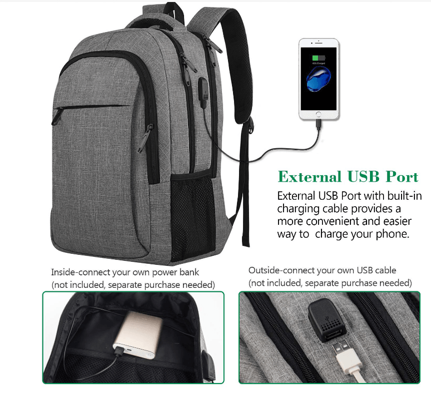 Stylish laptop backpack with in-built charging port - Sama Homes