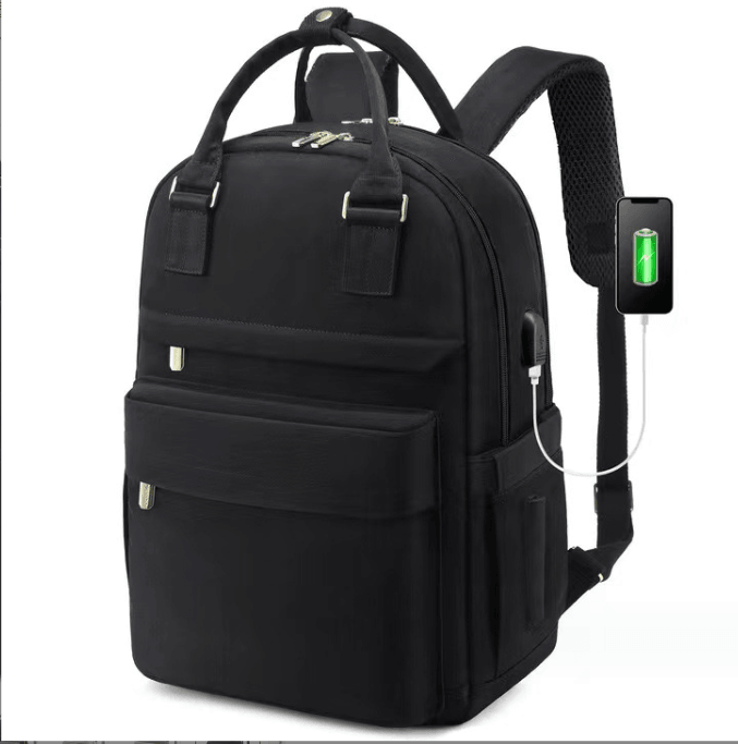 Fashnable laptop backpack with external charnign port in bag - Sama Homes