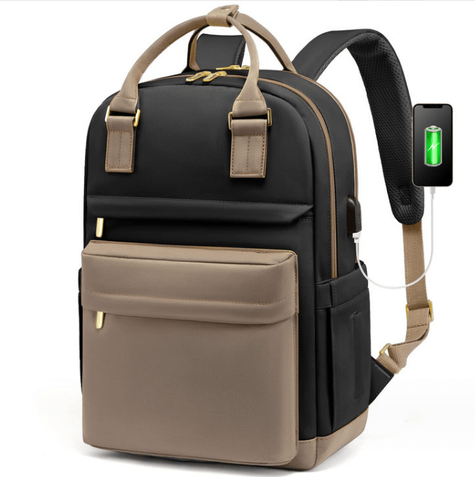 Fashnable laptop backpack with external charnign port in bag - Sama Homes