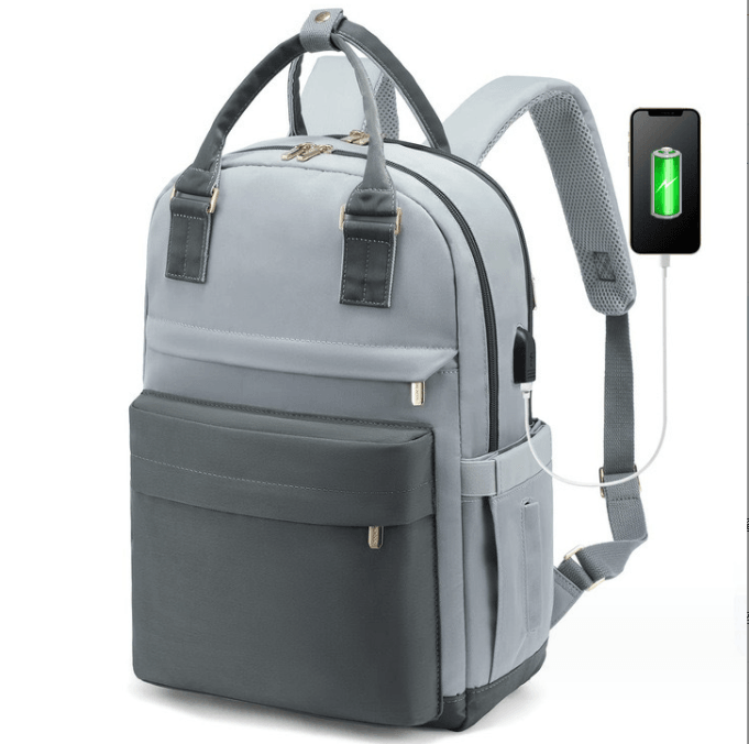Fashnable laptop backpack with external charnign port in bag - Sama Homes