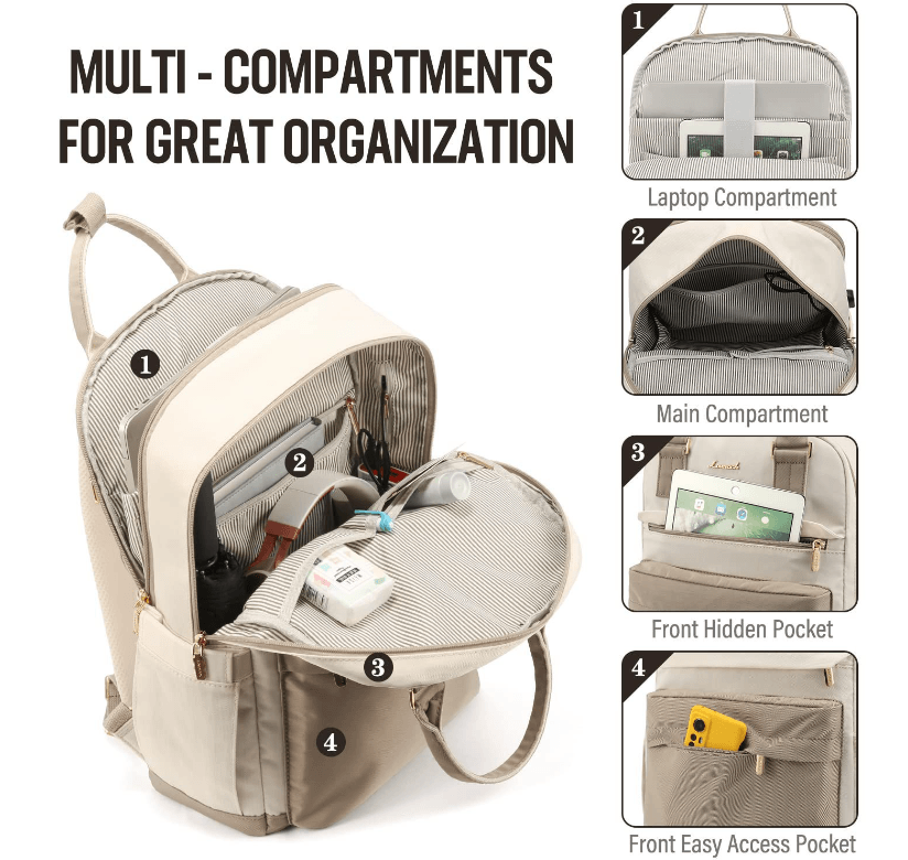 Fashnable laptop backpack with external charnign port in bag - Sama Homes