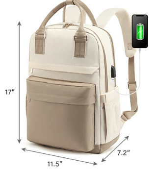 Fashnable laptop backpack with external charnign port in bag - Sama Homes
