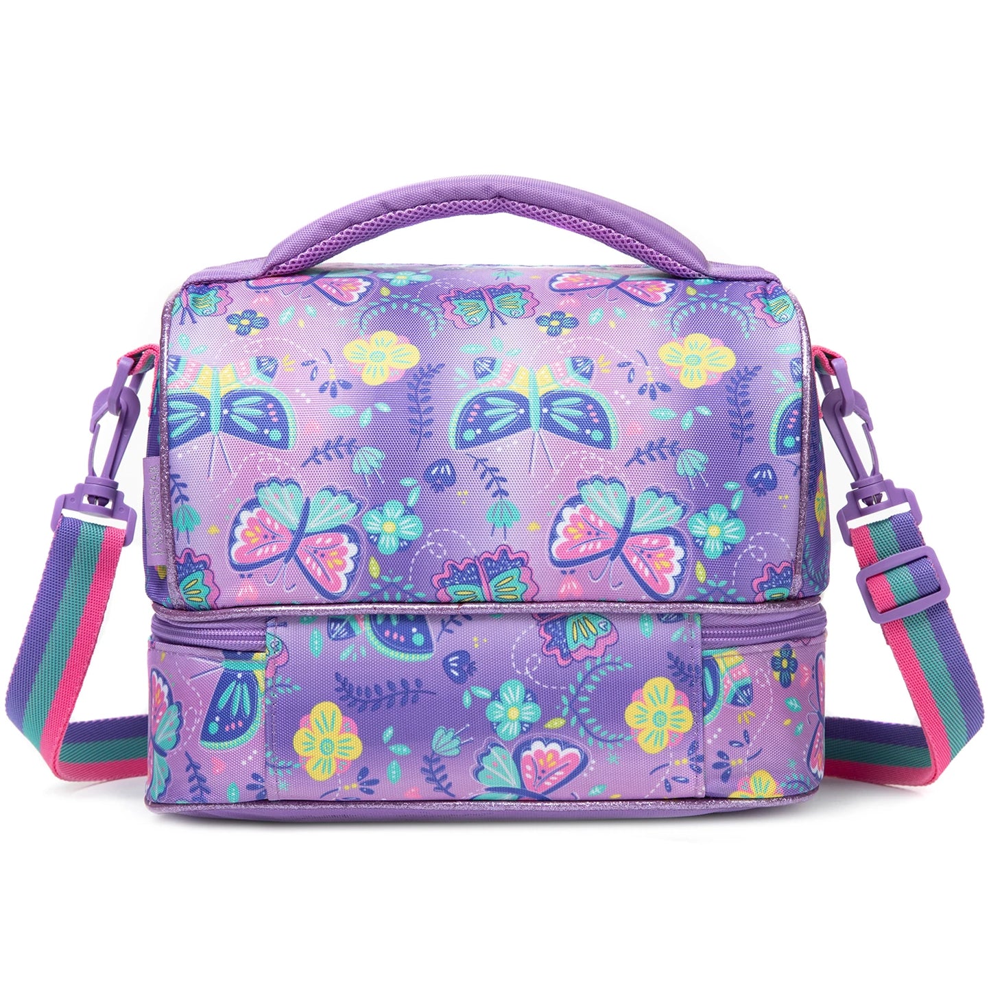 Kids Lunch Bag with Comparments for Girls Toddler School Teen Lunch Box Tote Bag Double Decker Cooler Insulated Lunch Bag