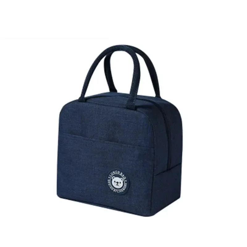 Insulated Lunch Bag Oxford Cloth Lunch Bag Insulated Lunch Box Bag with Leakproof Aluminium Foil Lining Mouth Zipper for Commute
