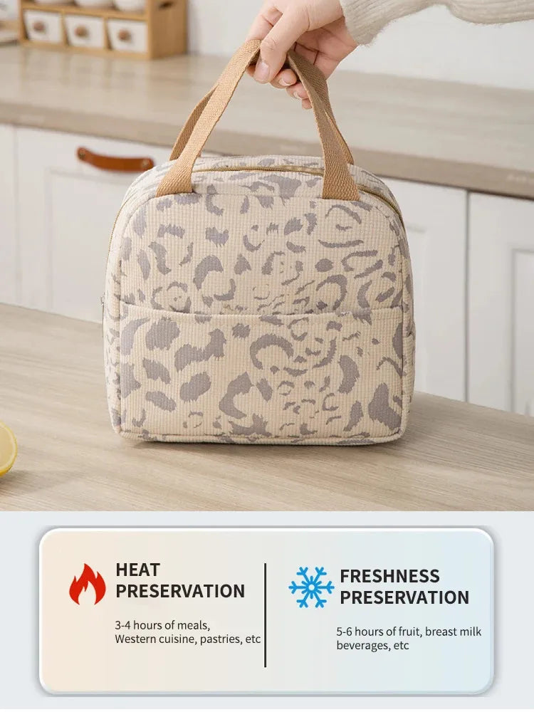 1 Pack of Ink Pattern Insulation Bag, Bento Bag, Lunch Box Bag, Outdoor Travel Ice Pack, Picnic Bag, Lunch Bag