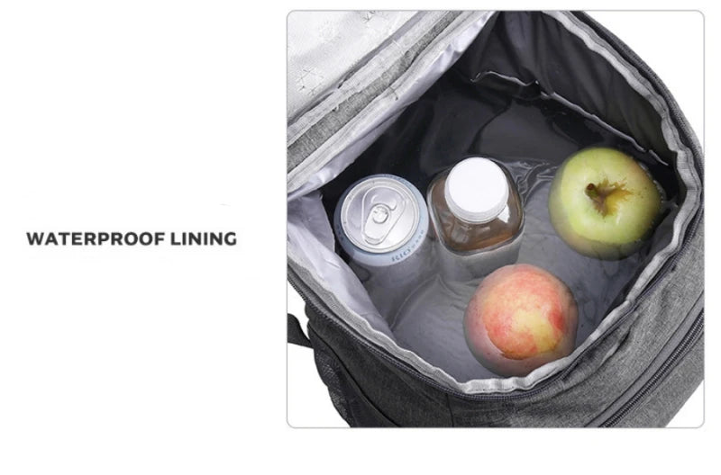 18L Portable Thermal Lunch Bag Food Box Durable Waterproof Cooler Ice Insulated Case Camping Oxford Dinner Backpacks Icebox