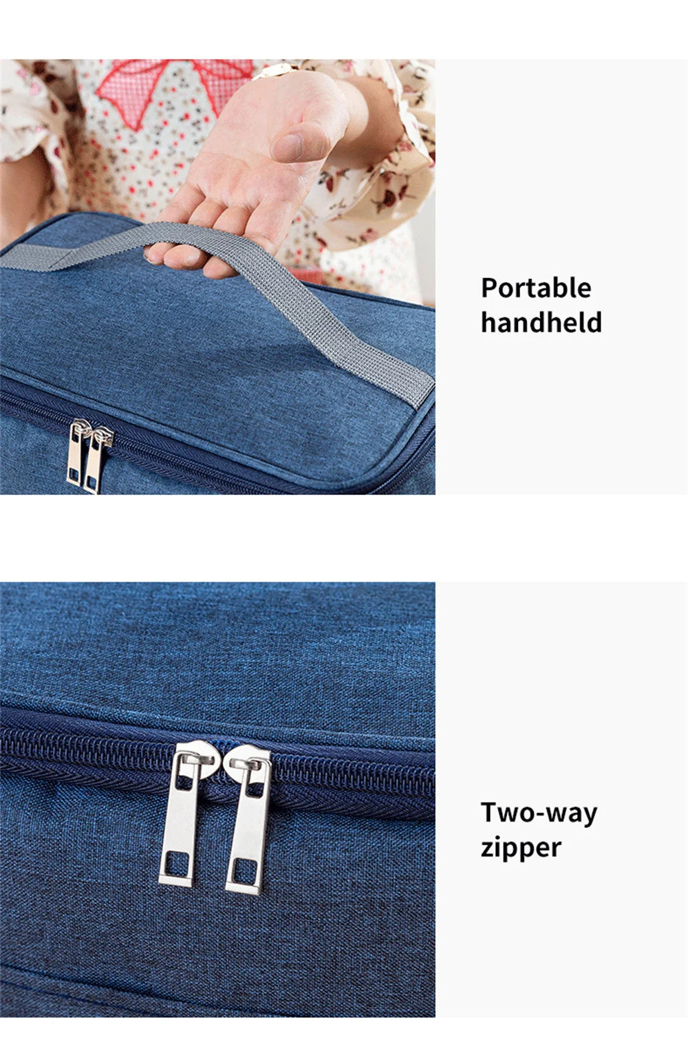 Portable Lunch Bag Food Thermal Box Waterproof Office Cooler Lunchbox With Shoulder Strap Insulated Case