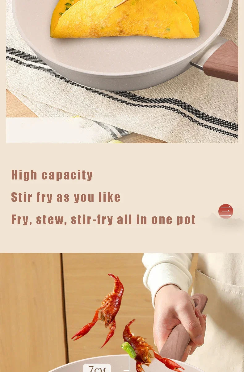 Non-Stick Pan Saucepan Frying Pan Wok Pan Home Steak Skillet Pancake Fried Induction Cooker Gas Stove Special Kitchen Cookware