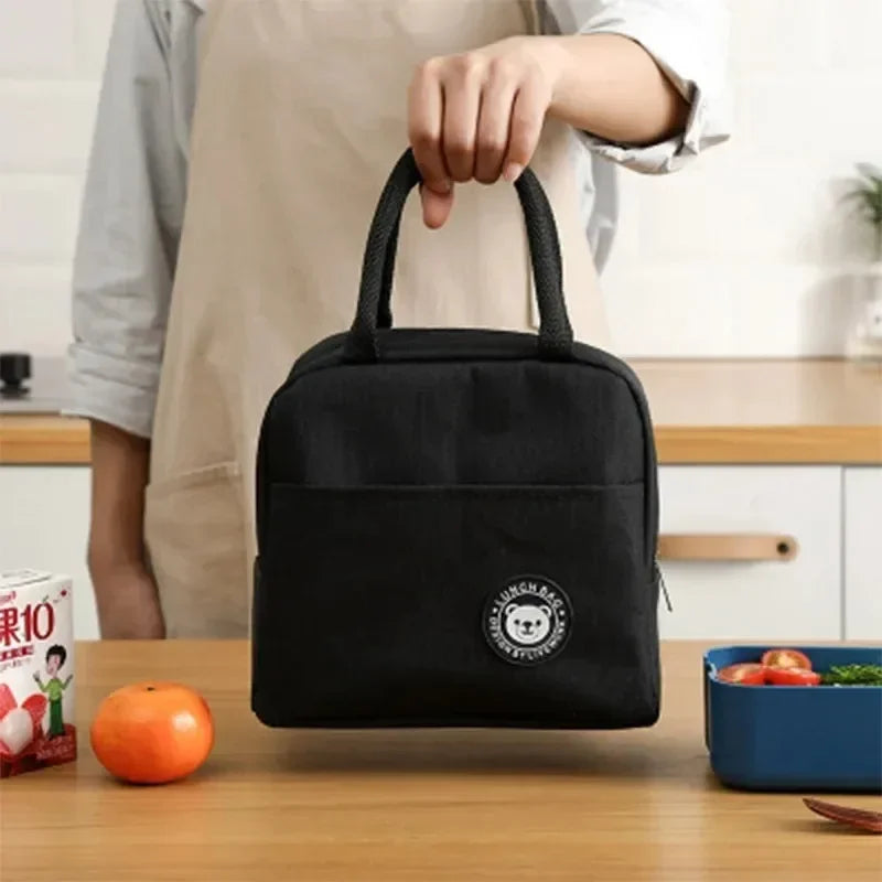 Insulated Lunch Bag Oxford Cloth Lunch Bag Insulated Lunch Box Bag with Leakproof Aluminium Foil Lining Mouth Zipper for Commute