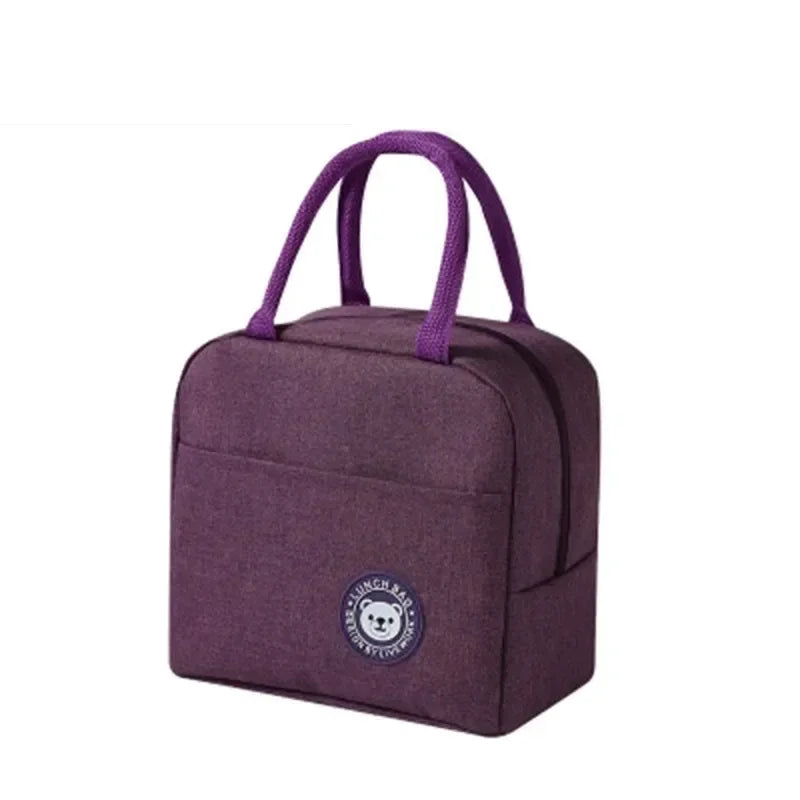 Insulated Lunch Bag Oxford Cloth Lunch Bag Insulated Lunch Box Bag with Leakproof Aluminium Foil Lining Mouth Zipper for Commute