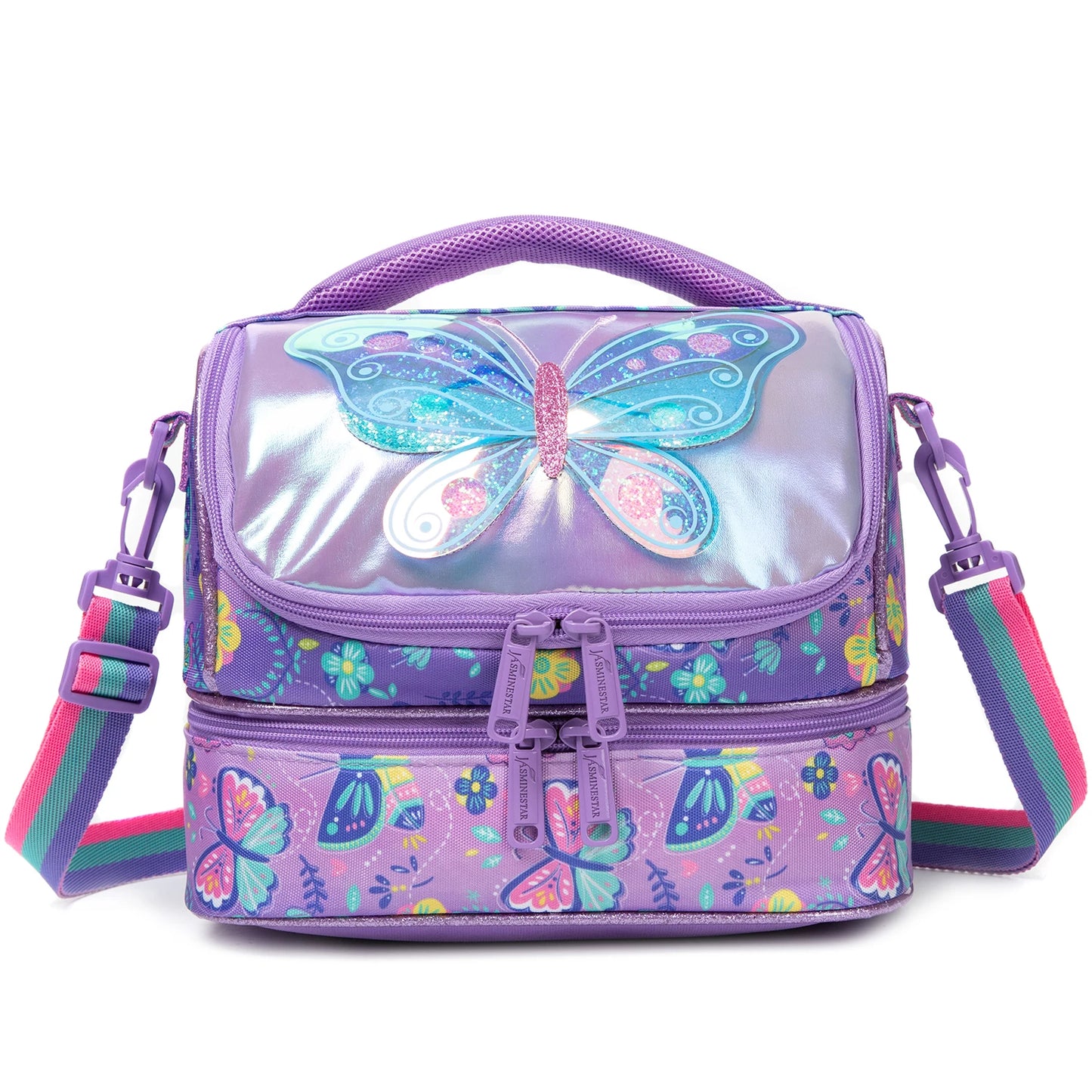 Kids Lunch Bag with Comparments for Girls Toddler School Teen Lunch Box Tote Bag Double Decker Cooler Insulated Lunch Bag