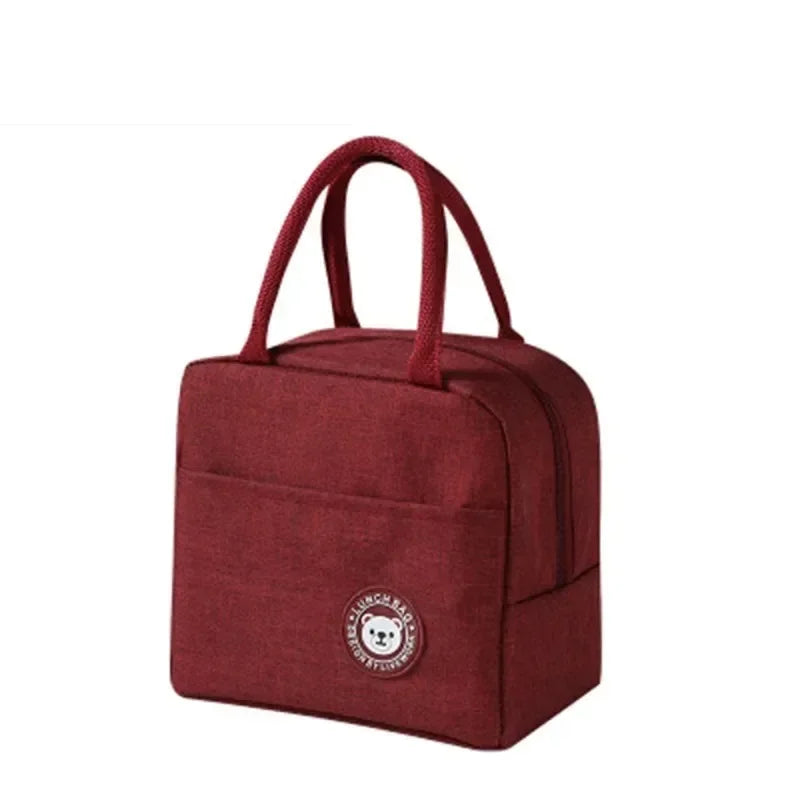 Insulated Lunch Bag Oxford Cloth Lunch Bag Insulated Lunch Box Bag with Leakproof Aluminium Foil Lining Mouth Zipper for Commute