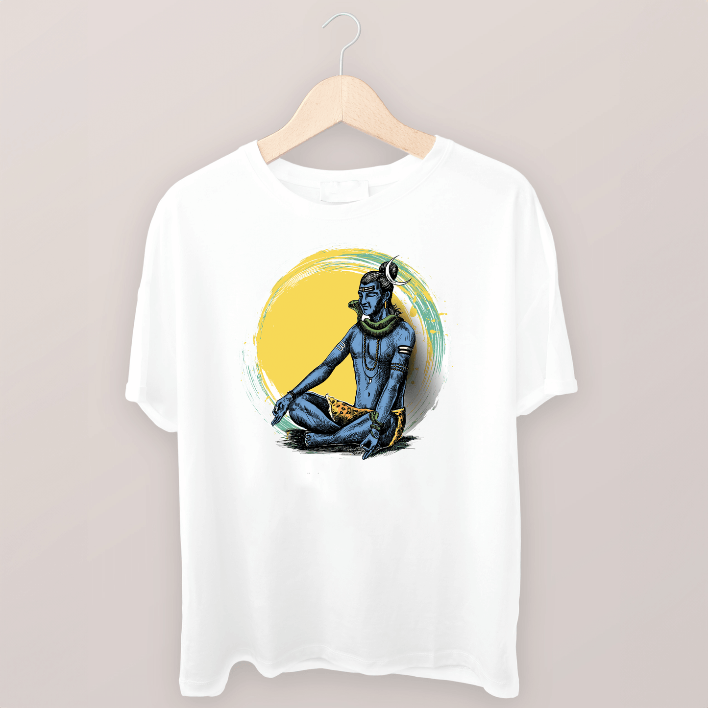 Lord Shiva Meditation Printed 100% cotton Oversized T-shirt - Sama Homes