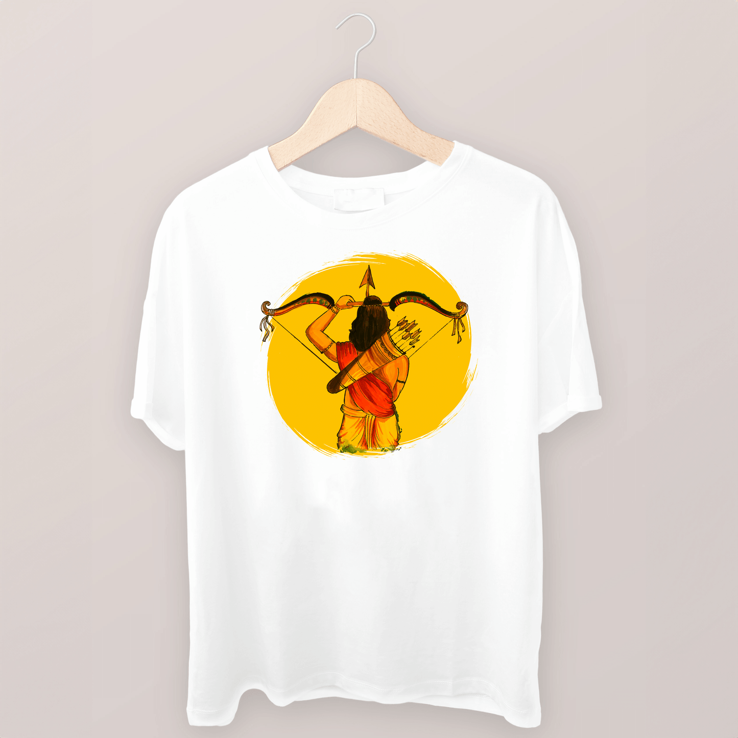 Lord Ram with Bow Printed 100% cotton Oversized T-shirt - Sama Homes